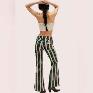 Free People Wrangler Stripe Wanderer Mid-Rise Jeans Sizes 28 + 25 NWOT - SO FUN!